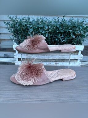 Birdies The Songbird mules in blush velvet
